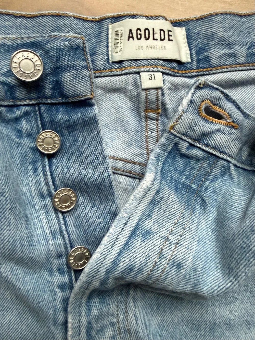 AGOLDE Parker High-Rise Distressed Denim Shorts